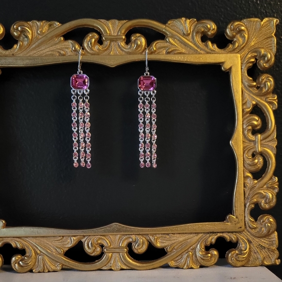 GIVENCHY pink and silver earrings - Picture 2 of 10